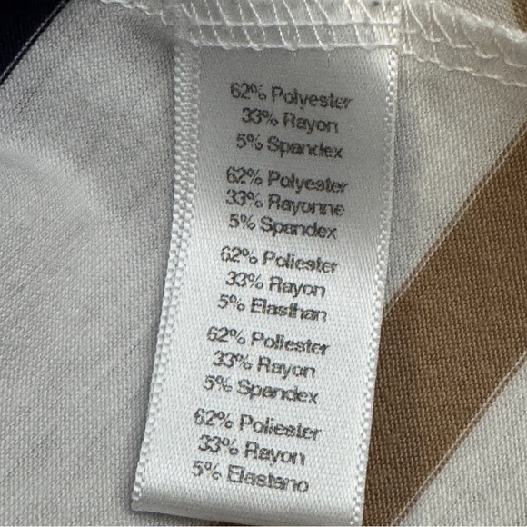 Puella Striped Swing Tunic Top Women’s XS Short Sleeve Navy Tan - Picture 5 of 6